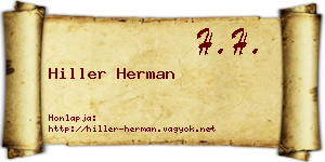 Hiller Herman névjegykártya